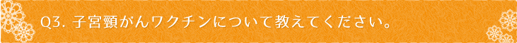 Ｑ3：子宮頸がんワクチンについて教えてください。